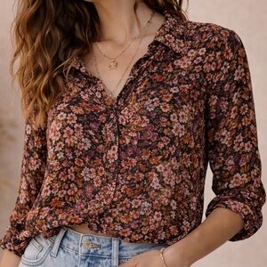 Jane and Delancey Multicolor Floral Blouse